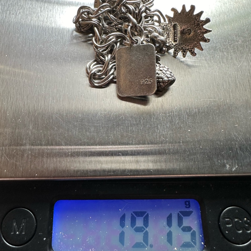 Vintage Solid Sterling Silver Charm Bracelet Diva… - image 4